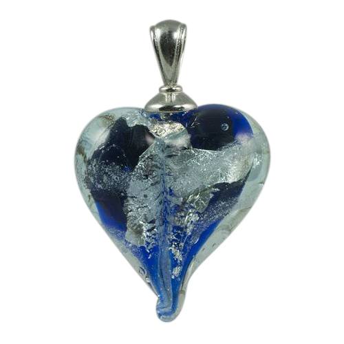 Blue & Silver Love Cremation Ash Pendant