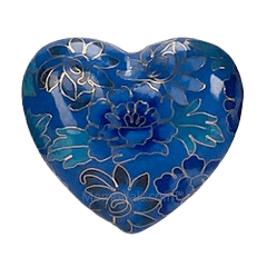 Blue Copper Heart Keepsake Urn