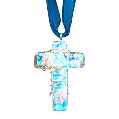 Blue Cross Cremation Ashes Pendant