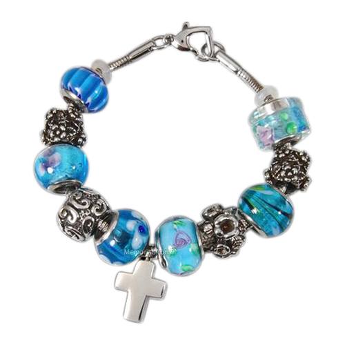 Blue Cross Cremation Bracelet