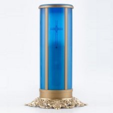 Blue Cross Filigree Memorial Candle