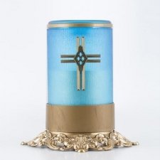 Blue Cross Ornate Memorial Candle