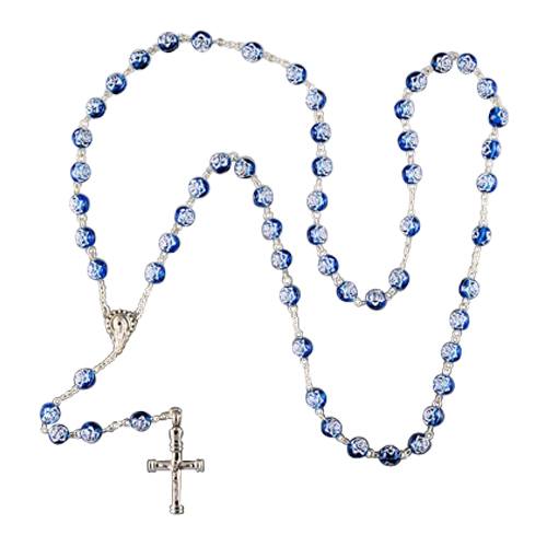 Blue Crystal Cremation Rosary