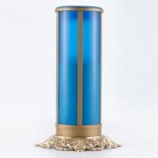 Blue Filigree Memorial Candle