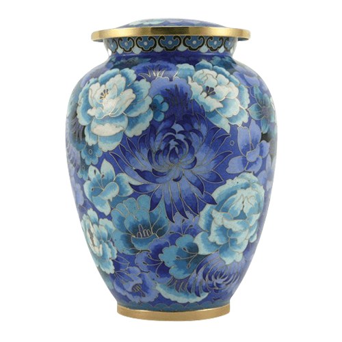 Blue Flowers Elite Cloisonne Urn