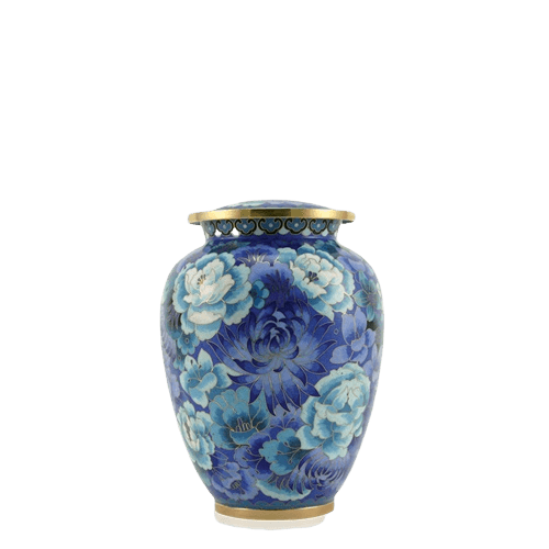 Blue Flowers Elite Keepsake Cloisonne Urn