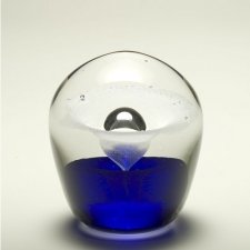 Blue Geyser Glass Cremation Keepsake