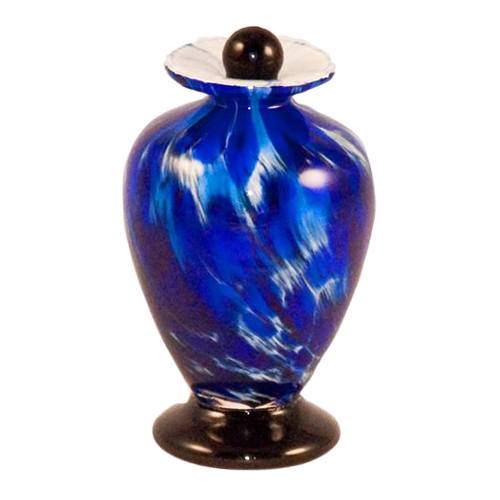 Blue Glass Pet Keepsake Urn