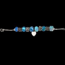 Blue Heart Cremation Bracelet