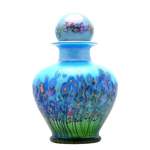Blue Iris Glass Cremation Urn