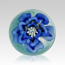 Blue Petals Ash Glass Weight