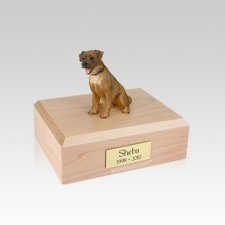 Border Terrier Sitting Small Dog Urn