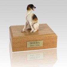 Borzoi Sitting Large Dog Urn