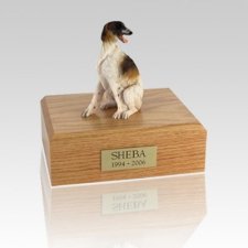 Borzoi Sitting Medium Dog Urn