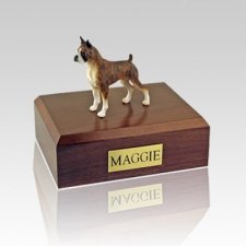 Boxer Brindle Ears Up Large Dog Urn