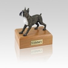 Boxer Brindle Standing Small Dog Urn