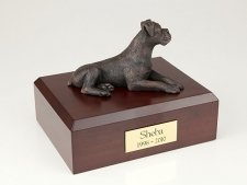 Boxer Bronze Ears Down Small Dog Urn