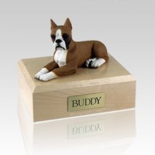 Boxer Fawn Ears Up X Large Dog Urn