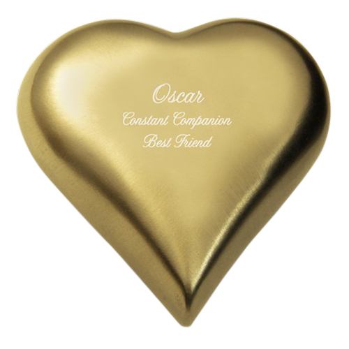 Brass Heart Pet Cremation Urn