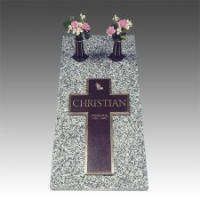 Bronze Cross Ledger Companion Grave Marker