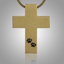 Bronze Paw Cross Memorial Jewelry