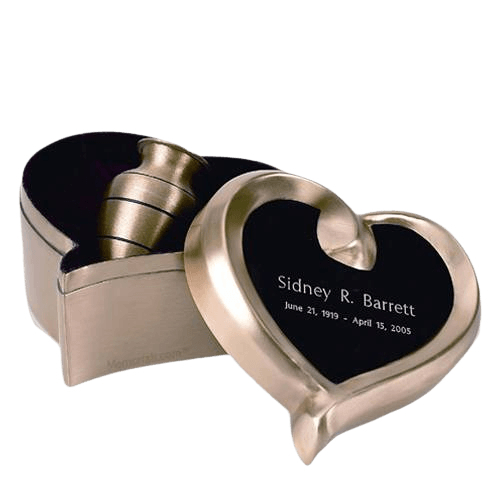 Brushed Brass Heart Keepsake Urn