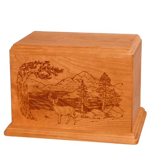 Buck Companion Mahogany Wood Urn