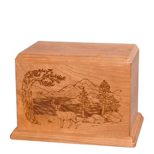 Buck Individual Cherry Wood Urn