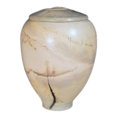 Buff Ceramic Pet Cremation Urn