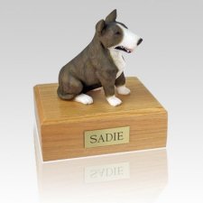 Bull Terrier Brindle & White Dog Urns