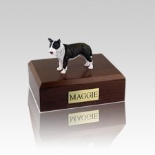 Bull Terrier Brindle Standing Small Dog Urn