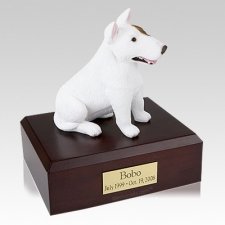 Bull Terrier White Sitting Dog Urns