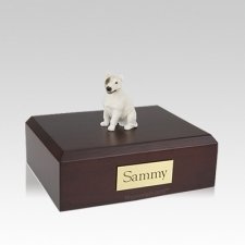 Bull Terrier White & Spot Medium Dog Urn