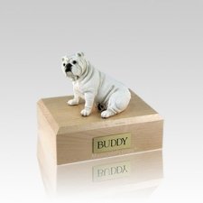 Bulldog White Small Dog Urn