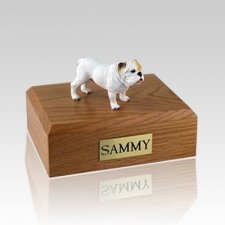 Bulldog White Standing Dog Urns