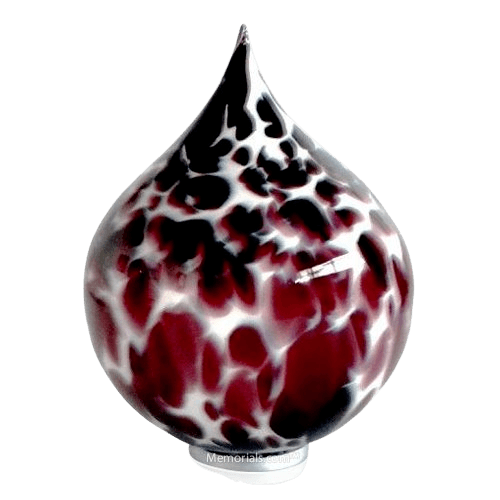 Burgundy Drop Glass Cremation Urn