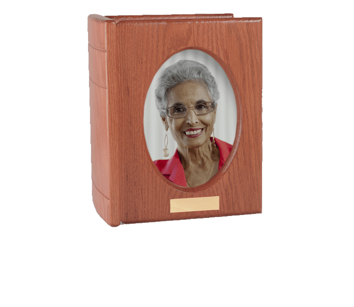 Burgundy Portrait Book Cremation Urn