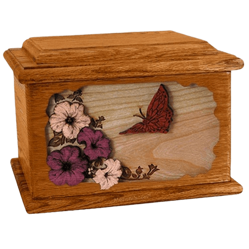 Butterfly Mahogany Memory Chest Cremation Urn