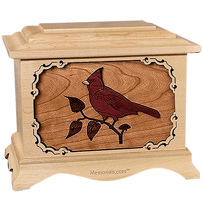Cardinal Maple Cremation Urn For Two