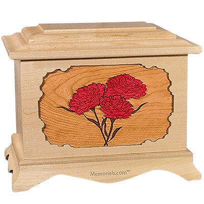 Carnation Maple Cremation Urn for Two