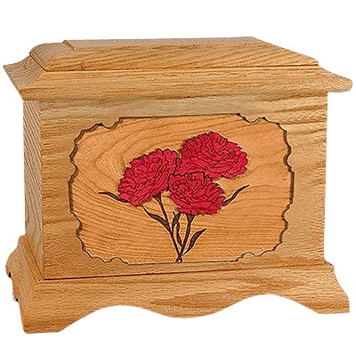 Carnation Oak Cremation Urn for Two