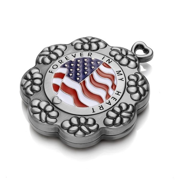 Flag Silver Cremation Note Keepsake