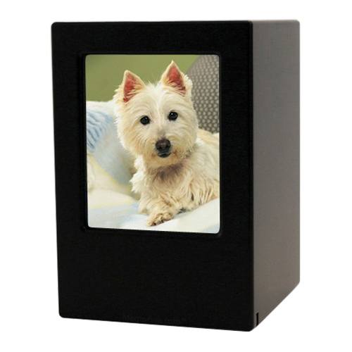 Black Pet Large Photo Wood Urn