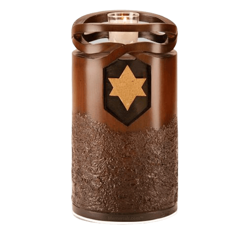 Infinity Wood Jewish Star Cremation Urn