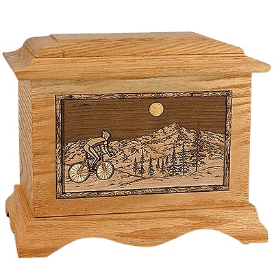 Cycling Oak Cremation Urn for Two