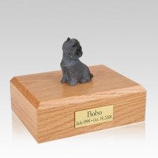 Cairn Terrier Black Sitting Large Dog Urn