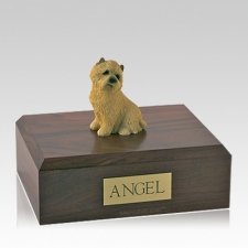 Cairn Terrier Tan Sitting Large Dog Urn