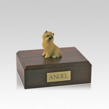 Cairn Terrier Tan Sitting Small Dog Urn