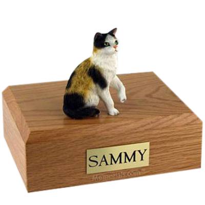 Calico Sitting X Large Cat Cremation Urn