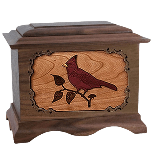 Cardinal Walnut Cremation Urn